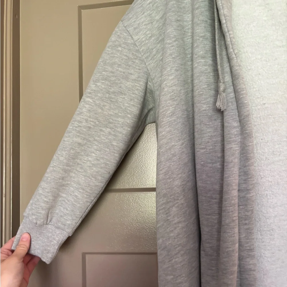 Shop Stevie Light Gray Hooded Sweatshirt Cardigan - Picture 3 of 4